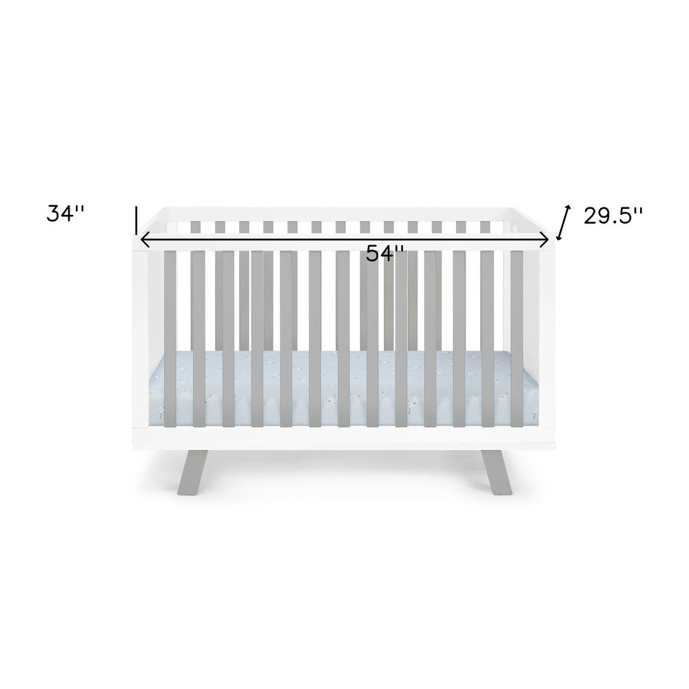 Gray and White Solid and Manufactured Wood Standard Three In One Convertible Crib HomeRoots