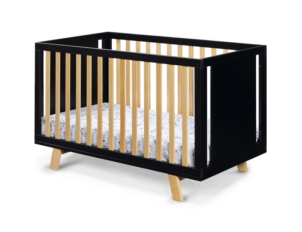 Black Solid and Manufactured Wood Standard Three In One Convertible Crib HomeRoots