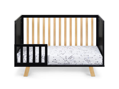 Black Solid and Manufactured Wood Standard Three In One Convertible Crib HomeRoots