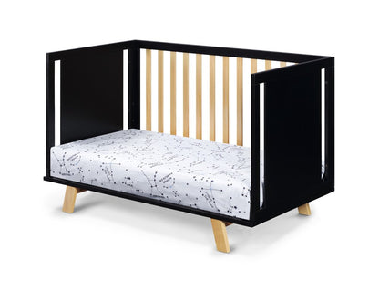 Black Solid and Manufactured Wood Standard Three In One Convertible Crib HomeRoots