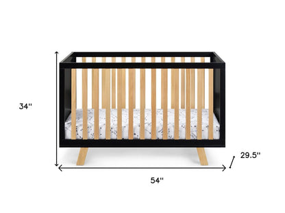 Black Solid and Manufactured Wood Standard Three In One Convertible Crib HomeRoots
