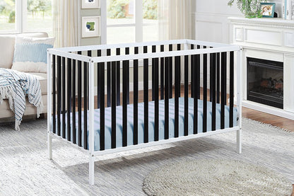 Black and White Solid and Manufactured Wood Standard Three In One Convertible Crib HomeRoots