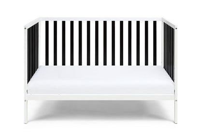 Black and White Solid and Manufactured Wood Standard Three In One Convertible Crib HomeRoots
