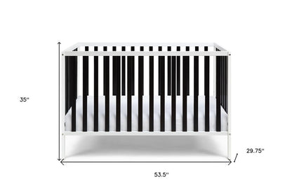 Black and White Solid and Manufactured Wood Standard Three In One Convertible Crib HomeRoots