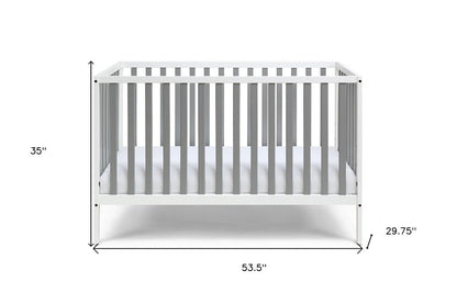 Gray and White Solid and Manufactured Wood Standard Three In One Convertible Crib HomeRoots