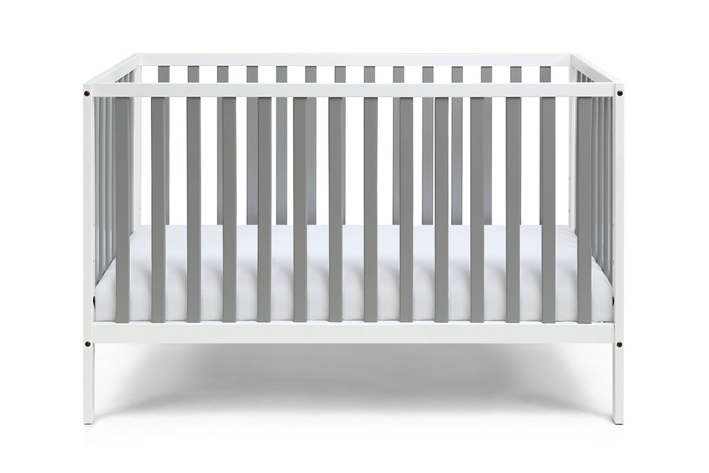 Gray and White Solid and Manufactured Wood Standard Three In One Convertible Crib HomeRoots