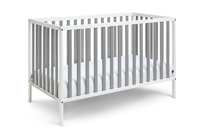 Gray and White Solid and Manufactured Wood Standard Three In One Convertible Crib