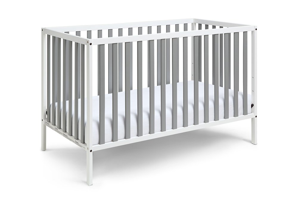 Gray and White Solid and Manufactured Wood Standard Three In One Convertible Crib HomeRoots