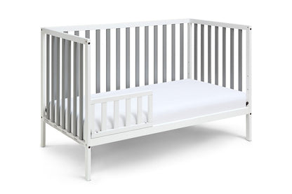 Gray and White Solid and Manufactured Wood Standard Three In One Convertible Crib HomeRoots