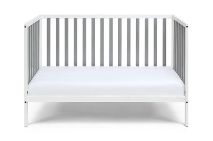 Gray and White Solid and Manufactured Wood Standard Three In One Convertible Crib HomeRoots