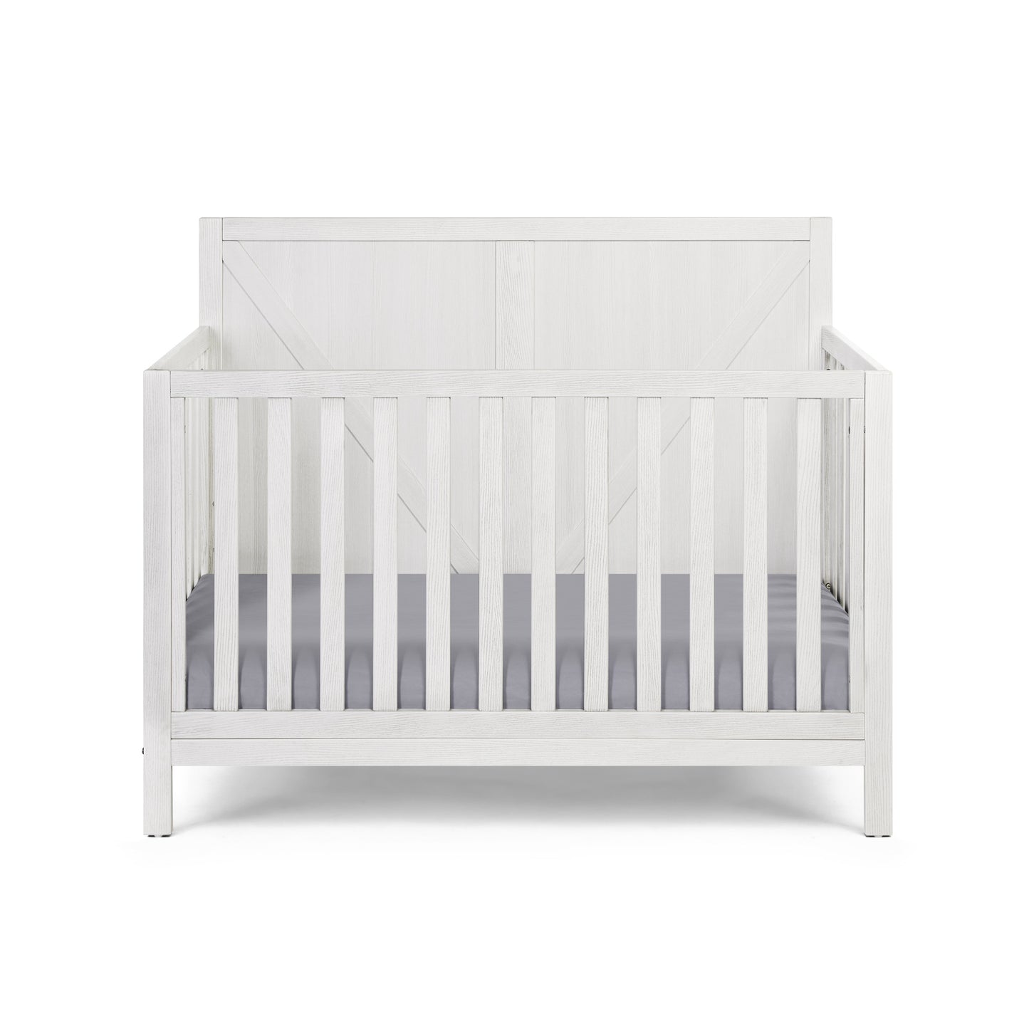 Gray Solid and Manufactured Wood Standard Four In One Convertible Crib