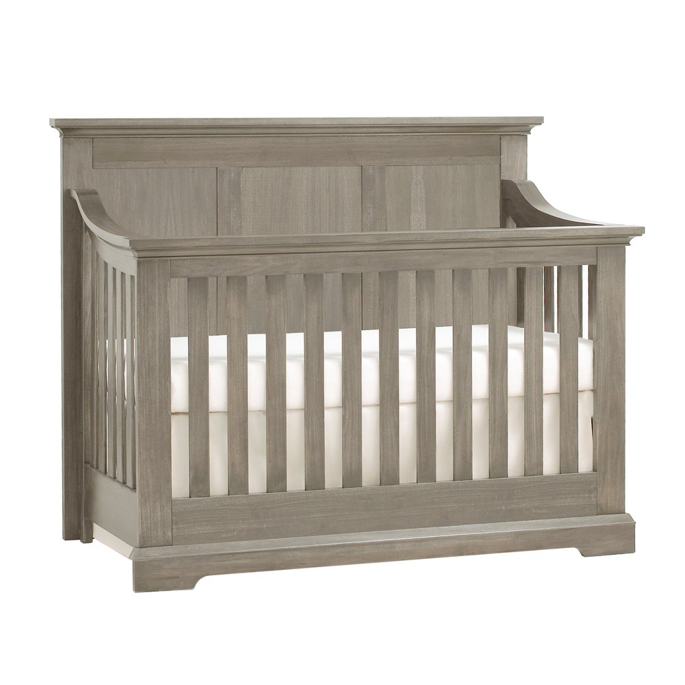 Ash Gray Solid and Manufactured Wood Standard Four In One Convertible Crib HomeRoots