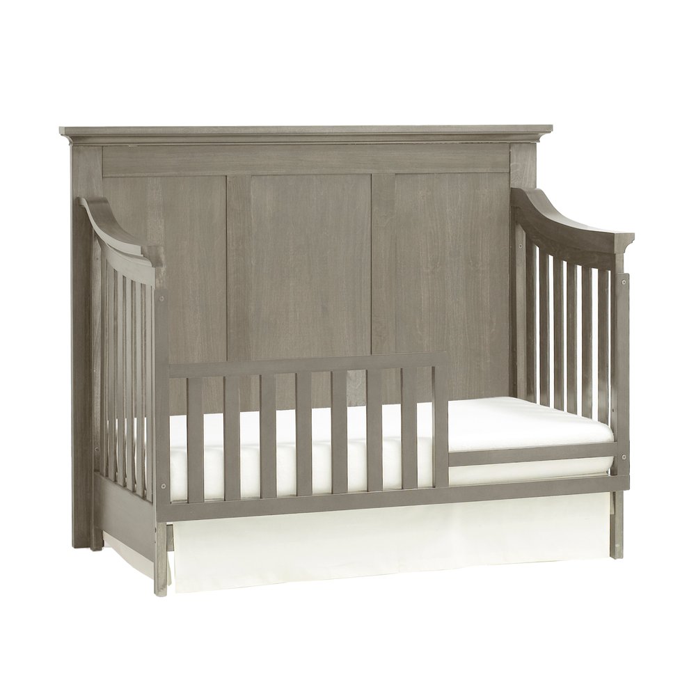 Ash Gray Solid and Manufactured Wood Standard Four In One Convertible Crib HomeRoots