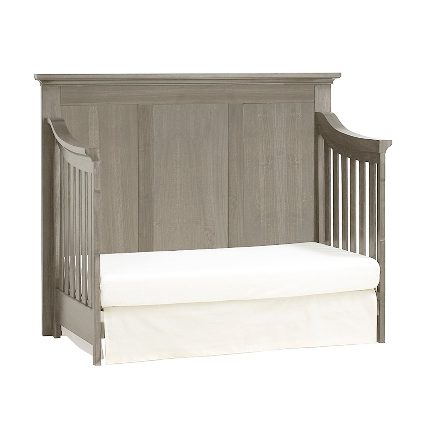 Ash Gray Solid and Manufactured Wood Standard Four In One Convertible Crib