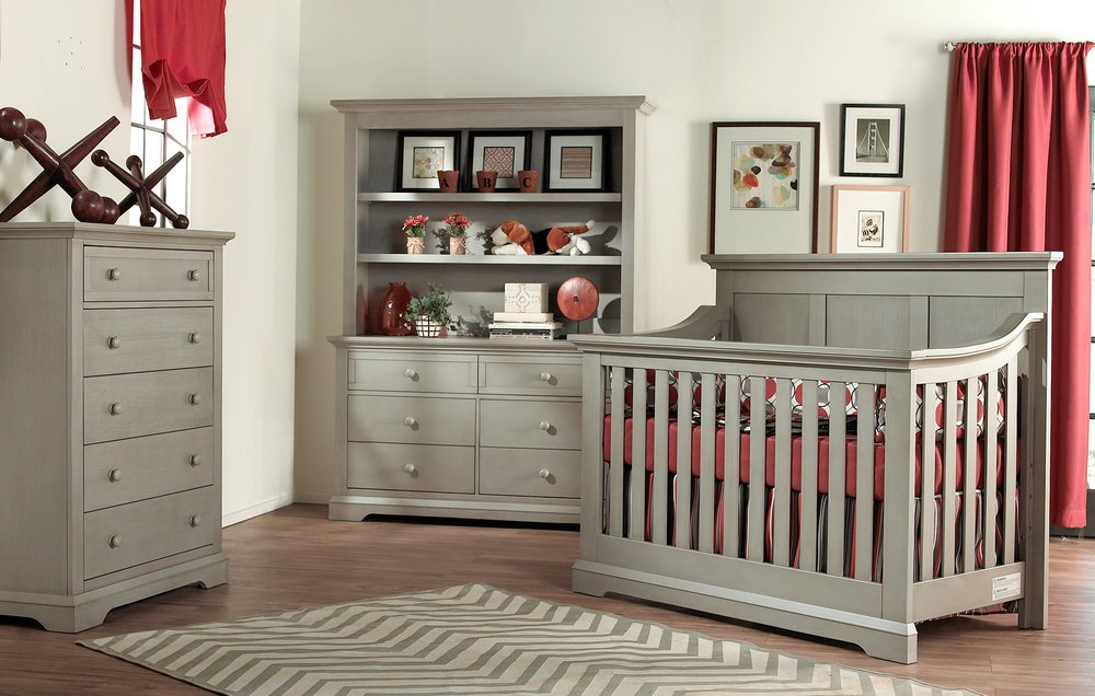 Ash Gray Solid and Manufactured Wood Standard Four In One Convertible Crib HomeRoots