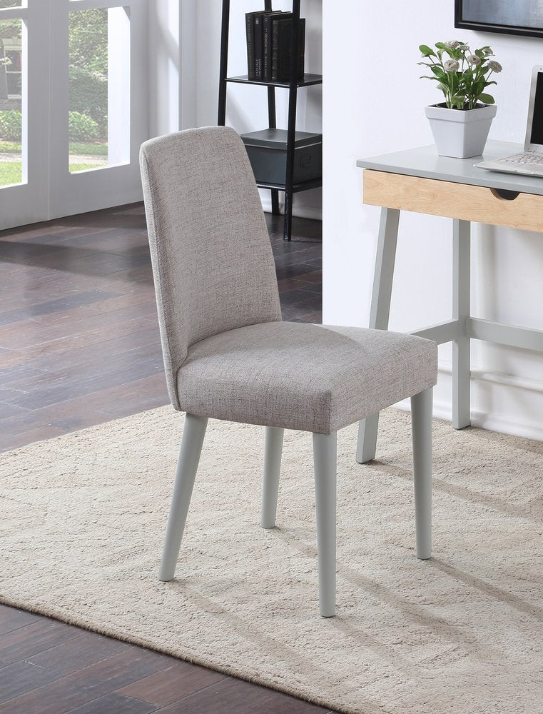 23" Gray Solid Wood And Fabric Upholstered Parsons Chair HomeRoots