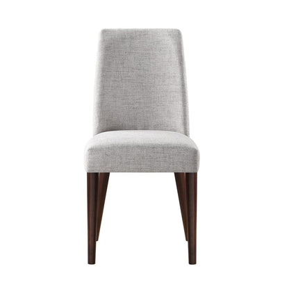 23" Gray And Espresso Fabric Parsons Chair HomeRoots