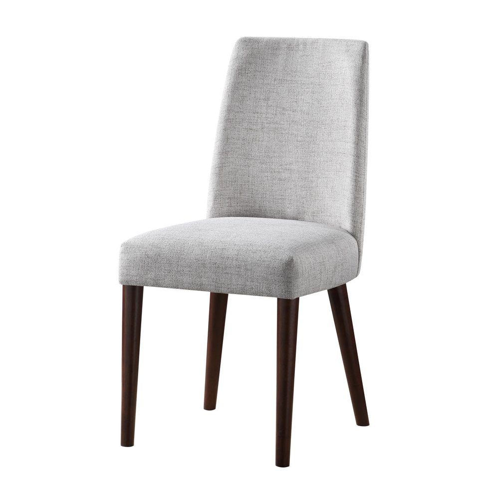 23" Gray And Espresso Fabric Parsons Chair HomeRoots