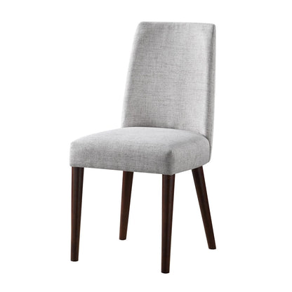 23" Gray And Espresso Fabric Parsons Chair HomeRoots