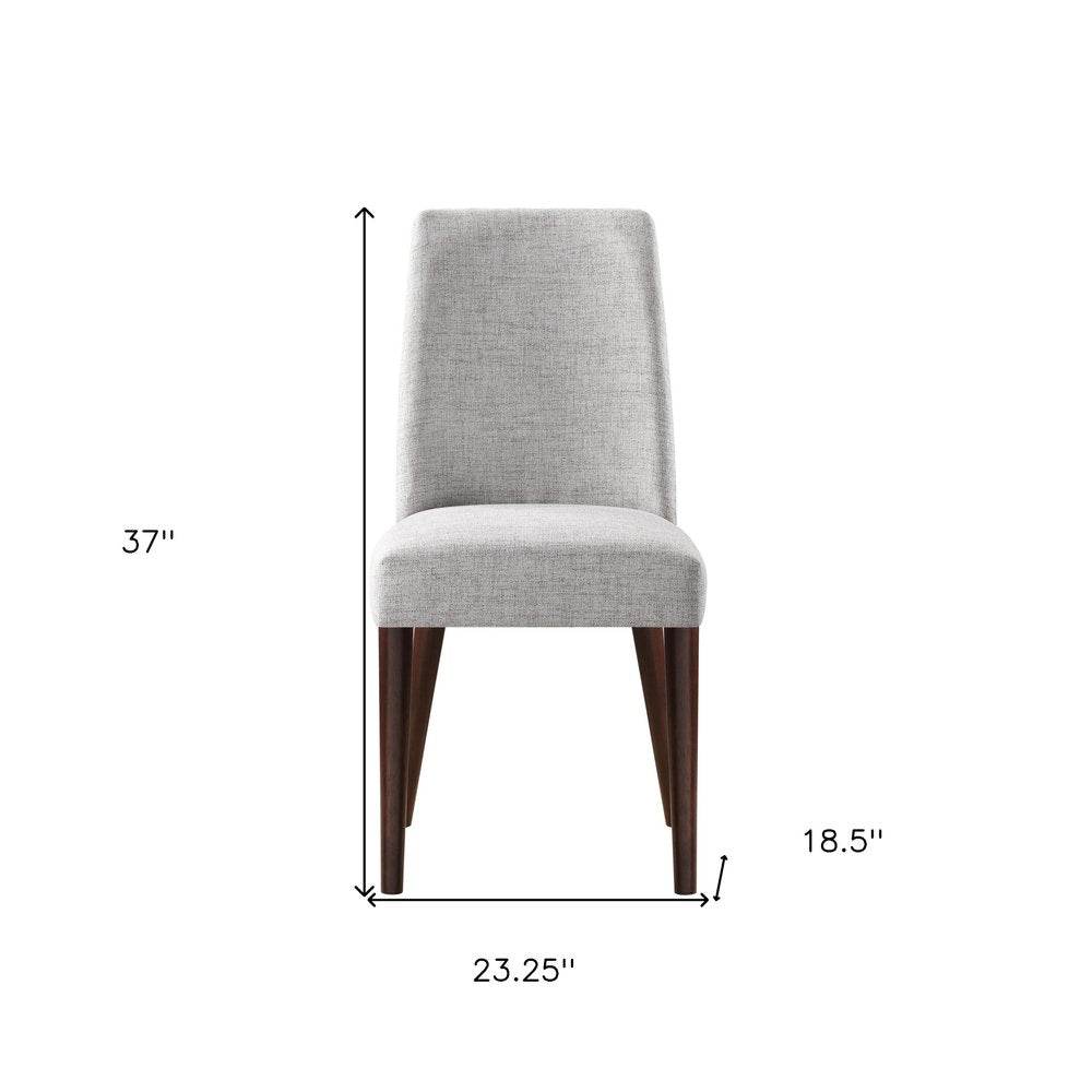 23" Gray And Espresso Fabric Parsons Chair HomeRoots