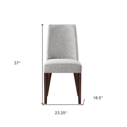 23" Gray And Espresso Fabric Parsons Chair HomeRoots