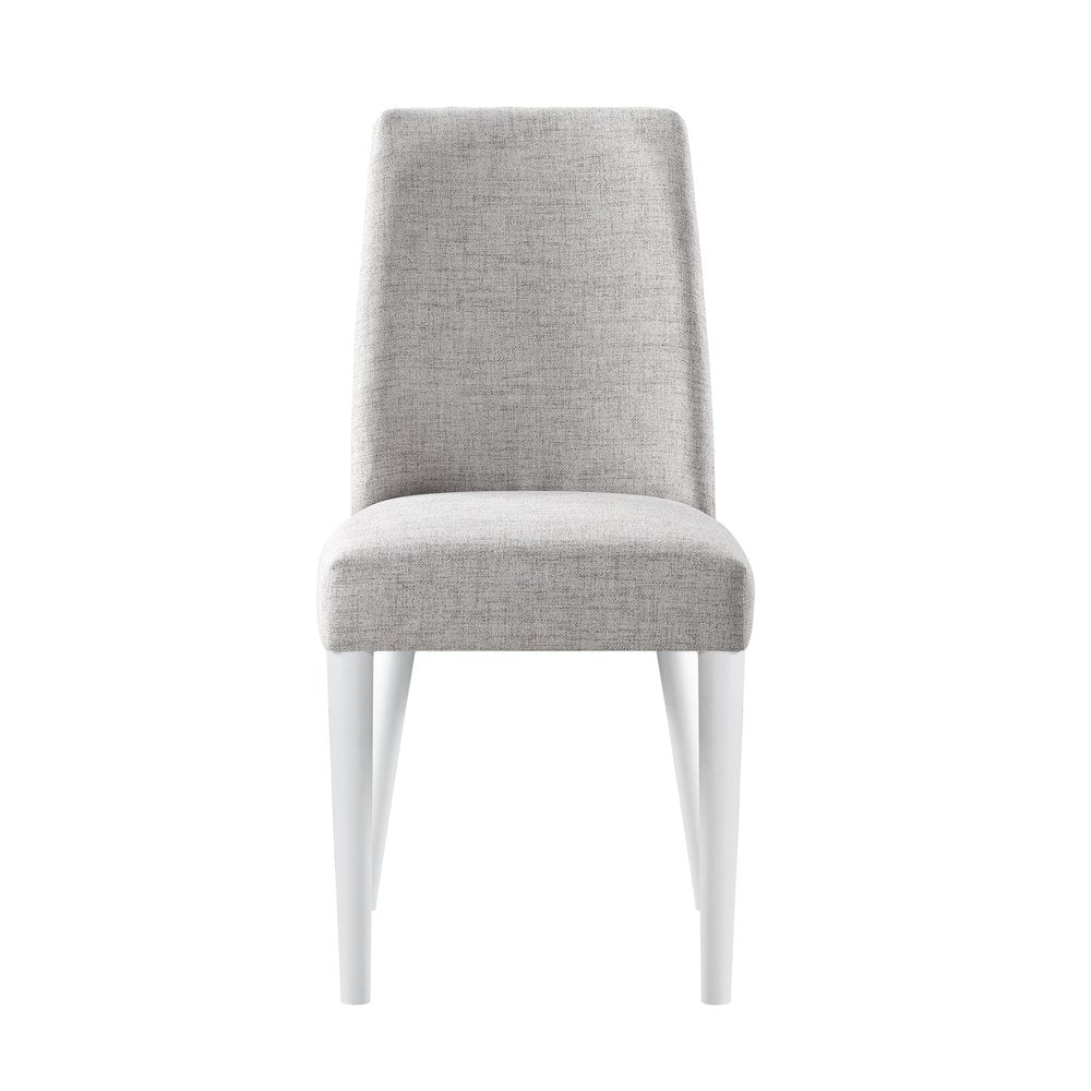23" Gray And White Solid Wood And Upholstered Fabric Parsons Chair HomeRoots
