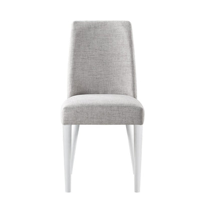 23" Gray And White Solid Wood And Upholstered Fabric Parsons Chair HomeRoots