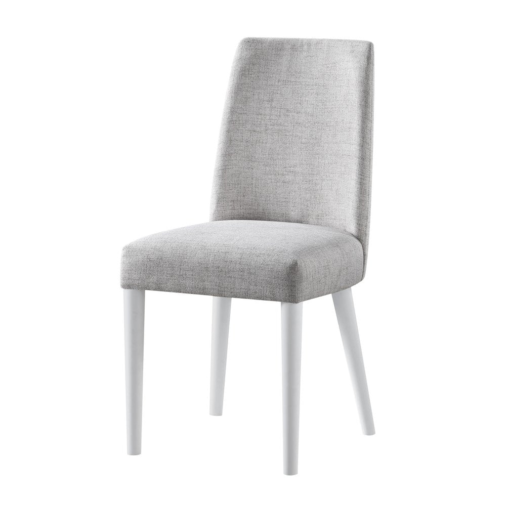 23" Gray And White Solid Wood And Upholstered Fabric Parsons Chair HomeRoots