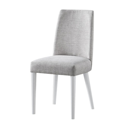 23" Gray And White Solid Wood And Upholstered Fabric Parsons Chair HomeRoots