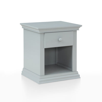 24" Gray Solid Wood and Wood One Drawer Nightstand HomeRoots
