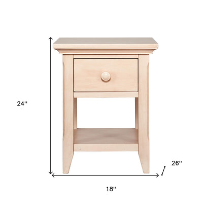 24" Sand One Drawer Nightstand