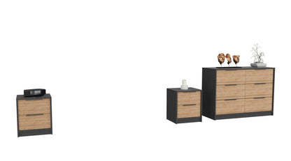 Three Piece Brown and Black Bedroom Set HomeRoots