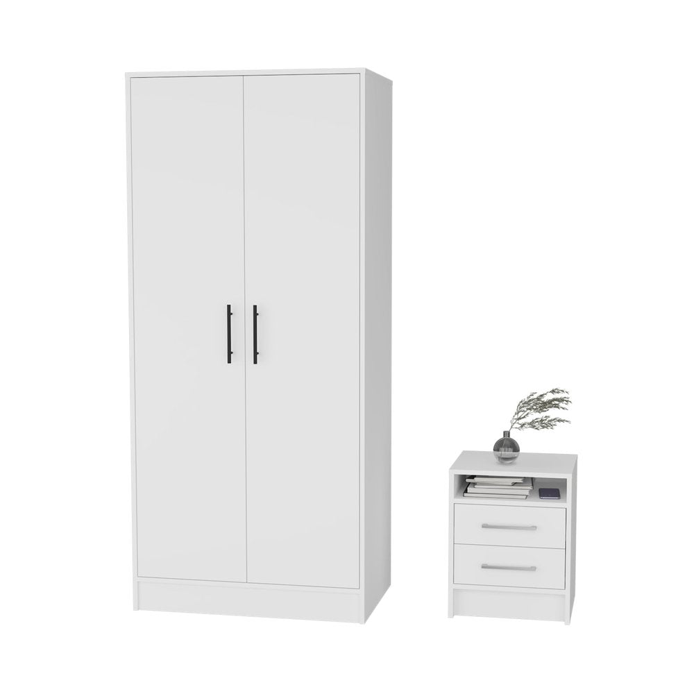 Two Piece White Bedroom Set HomeRoots
