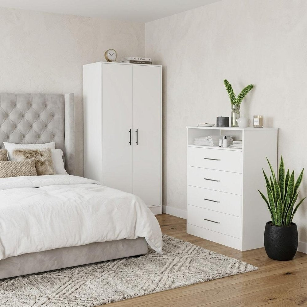 Two Piece White Bedroom Set HomeRoots