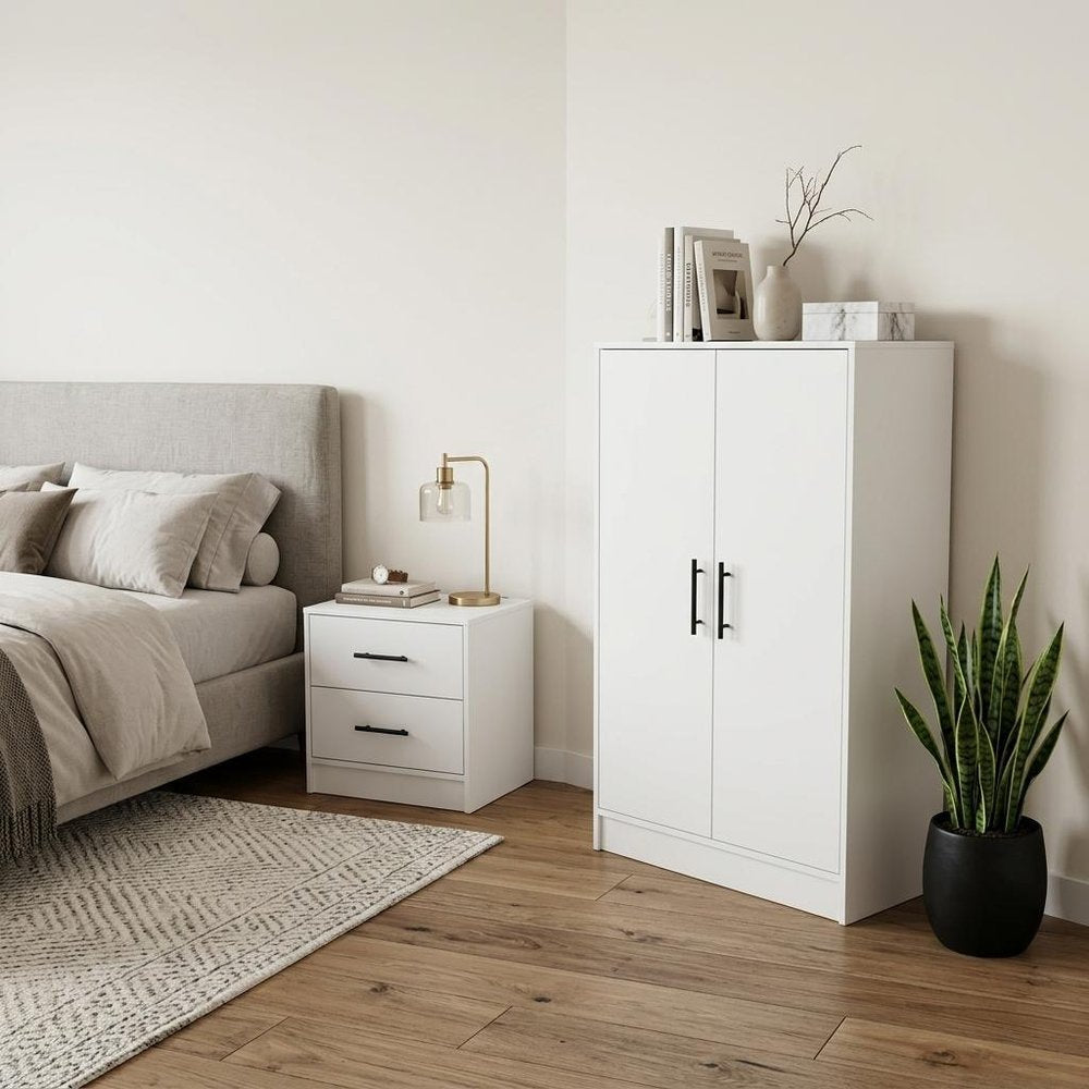 Two Piece White Bedroom Set HomeRoots