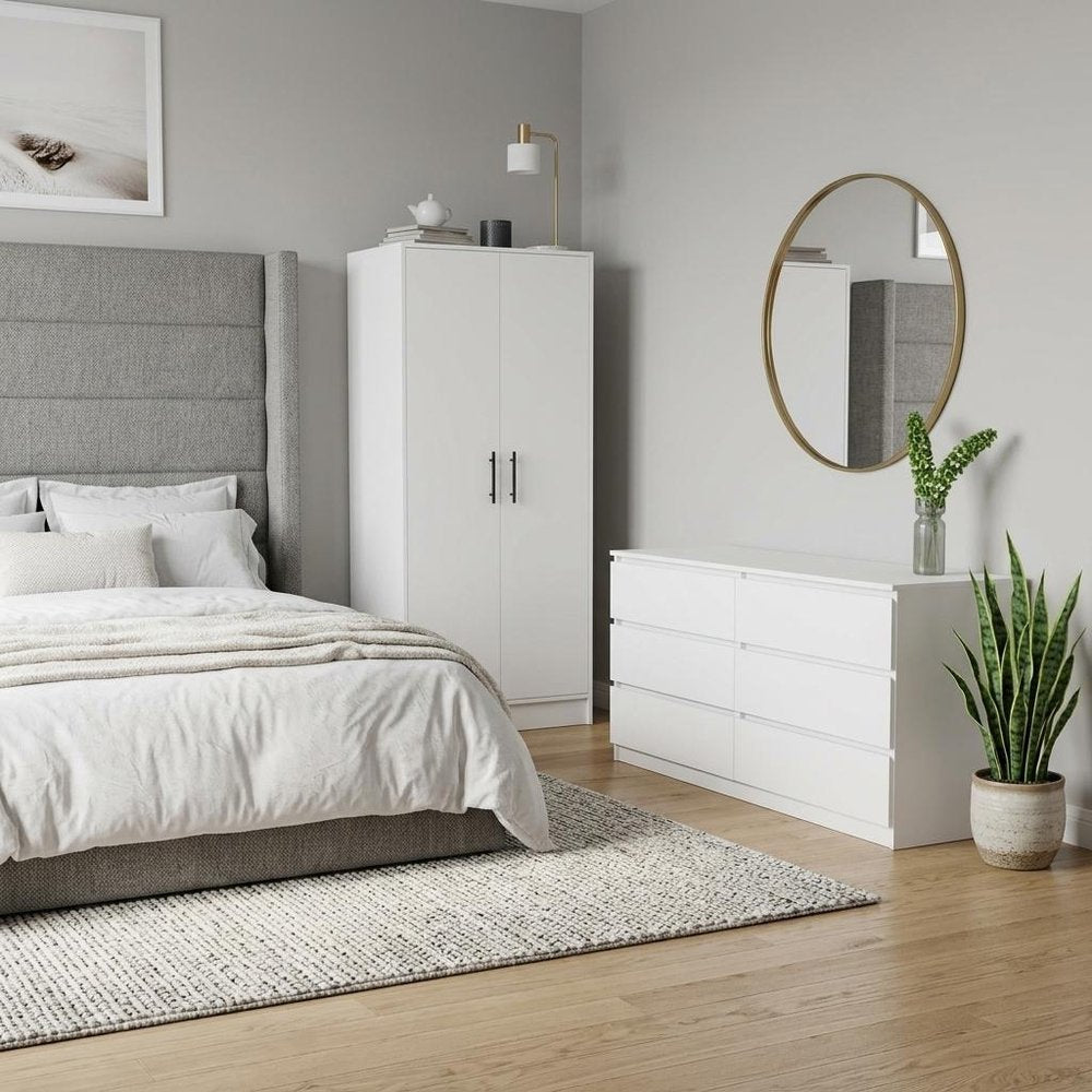 Two Piece White Bedroom Set HomeRoots