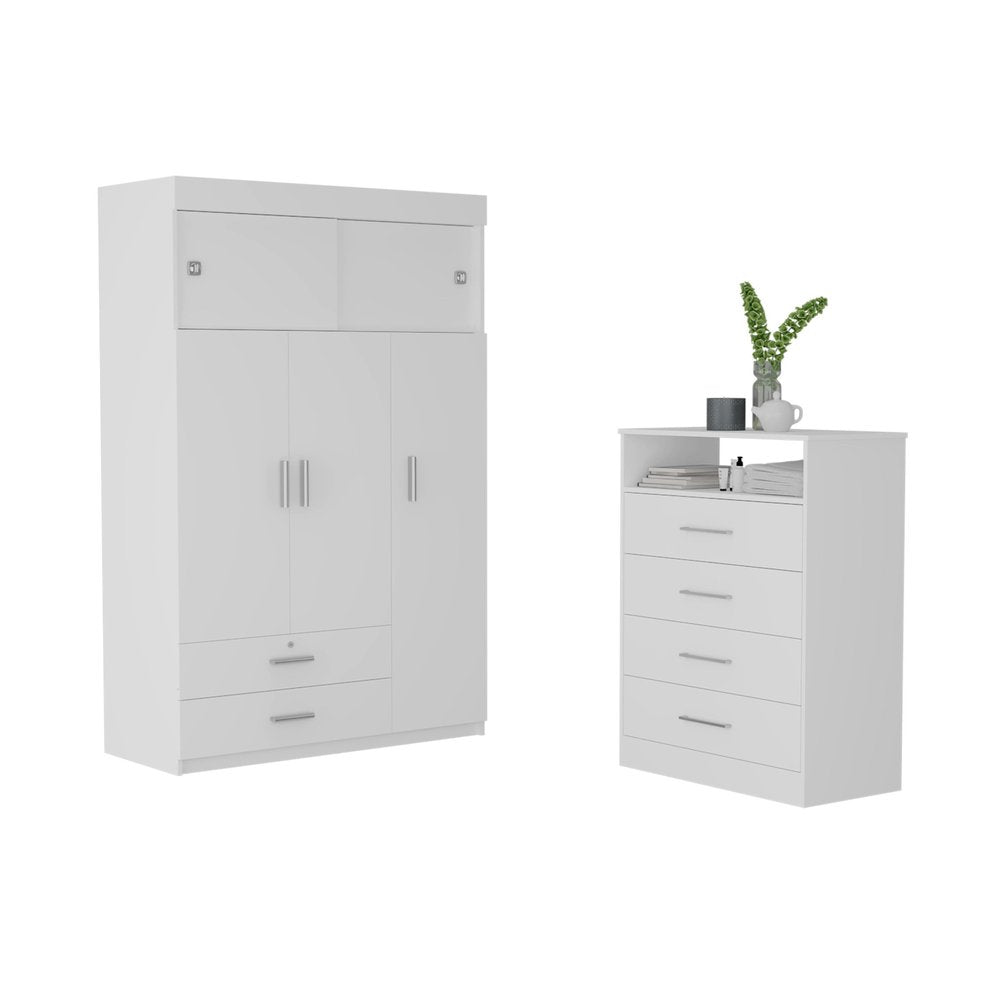 Two Piece White Bedroom Set — view 3