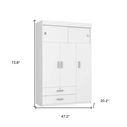Two Piece White and Natural Bedroom Set