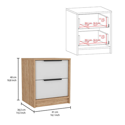 47" White Two Drawer Dresser