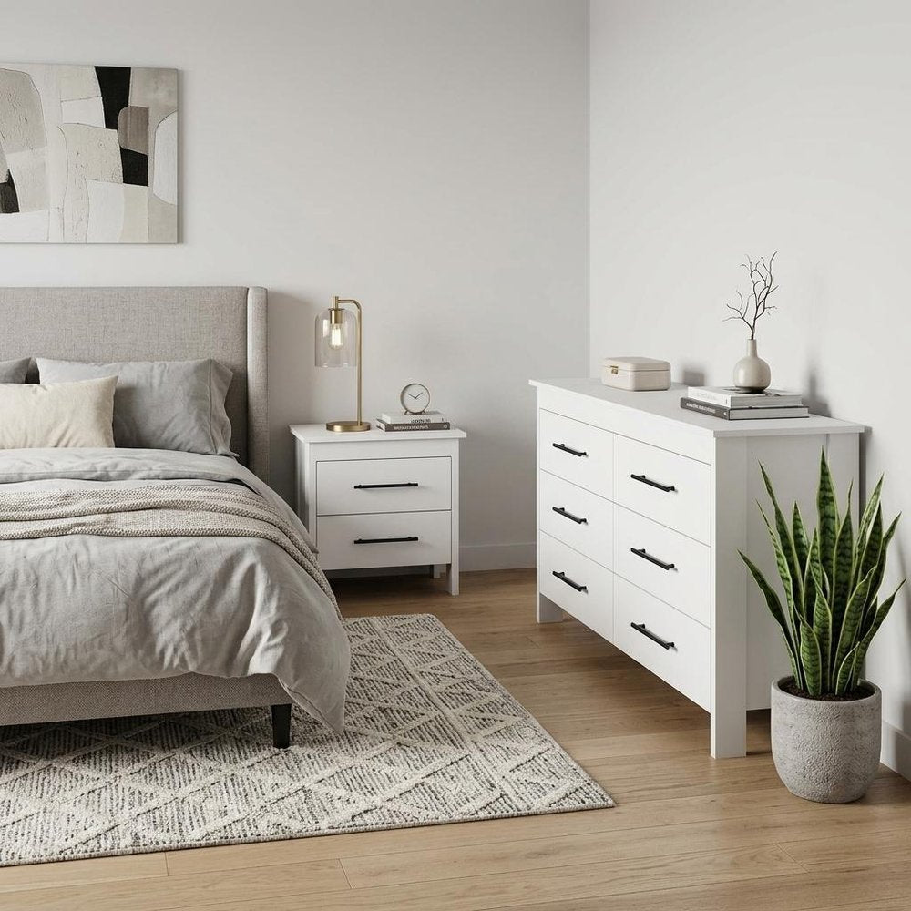 Two Piece White Bedroom Set HomeRoots