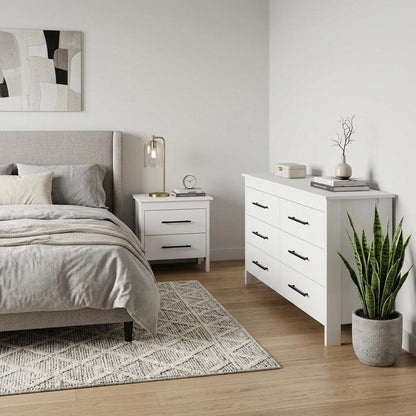 Two Piece White Bedroom Set HomeRoots
