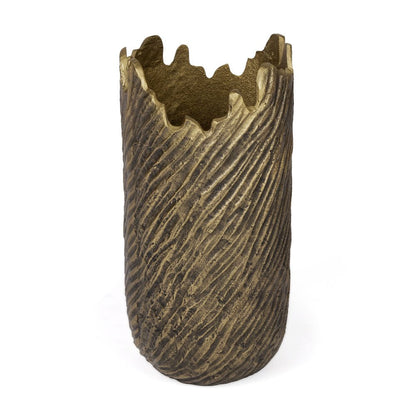 17" Gold Abstract Aluminum Table Vase HomeRoots