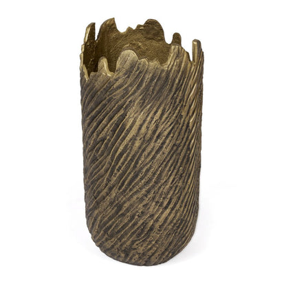17" Gold Abstract Aluminum Table Vase HomeRoots