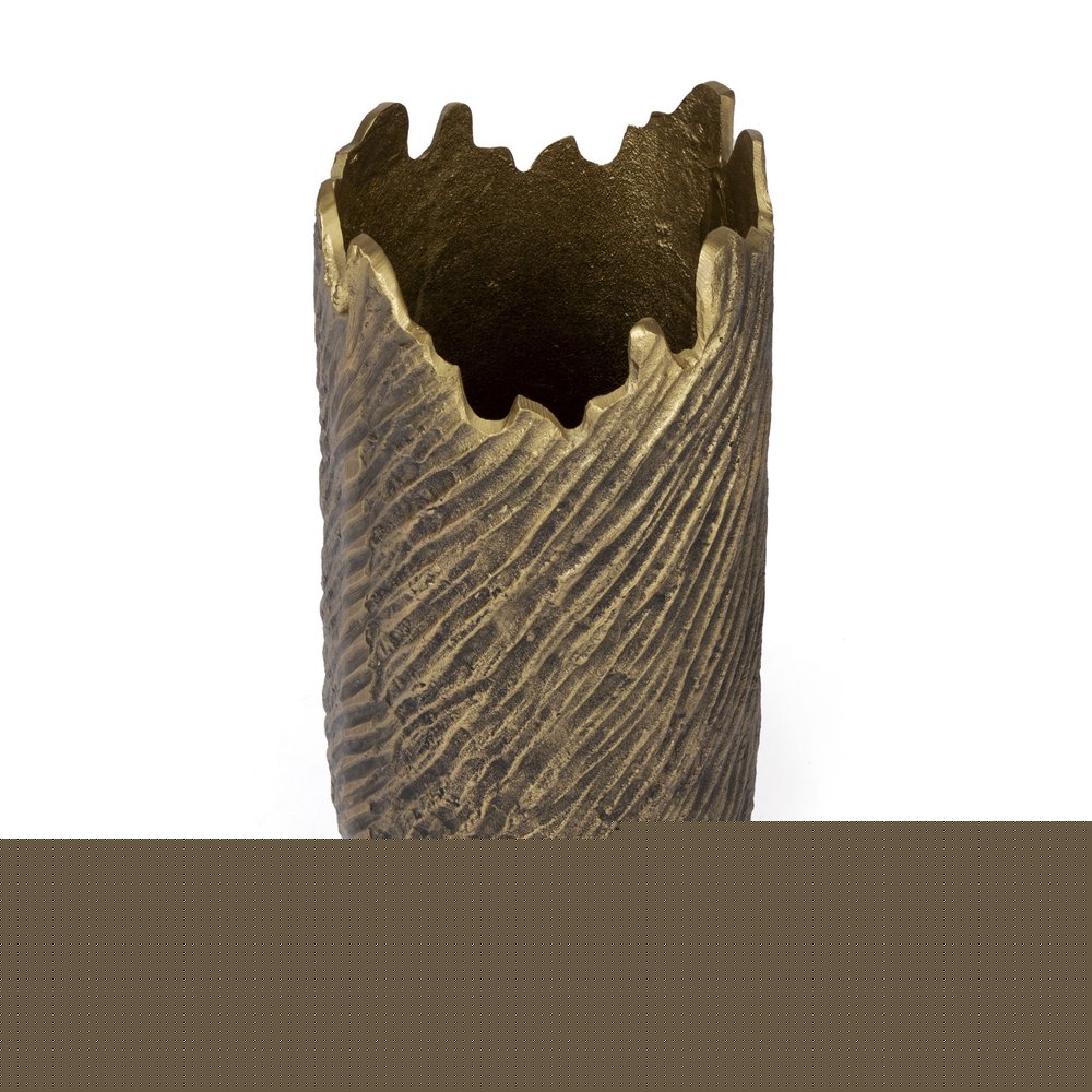 17" Gold Abstract Aluminum Table Vase HomeRoots