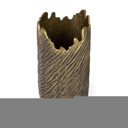 17" Gold Abstract Aluminum Table Vase HomeRoots