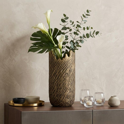 17" Gold Abstract Aluminum Table Vase HomeRoots