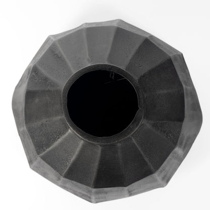 11" Gray Geometric Round Aluminum Table Vase HomeRoots