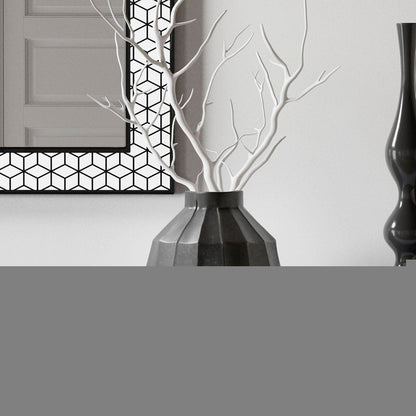 11" Gray Geometric Round Aluminum Table Vase HomeRoots