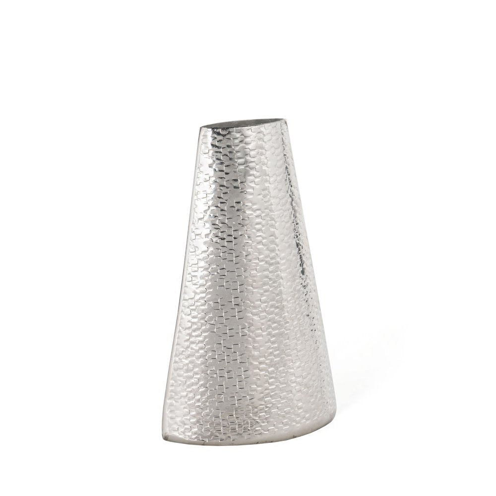 10" Silver Hammered Cone Aluminum Table Vase HomeRoots