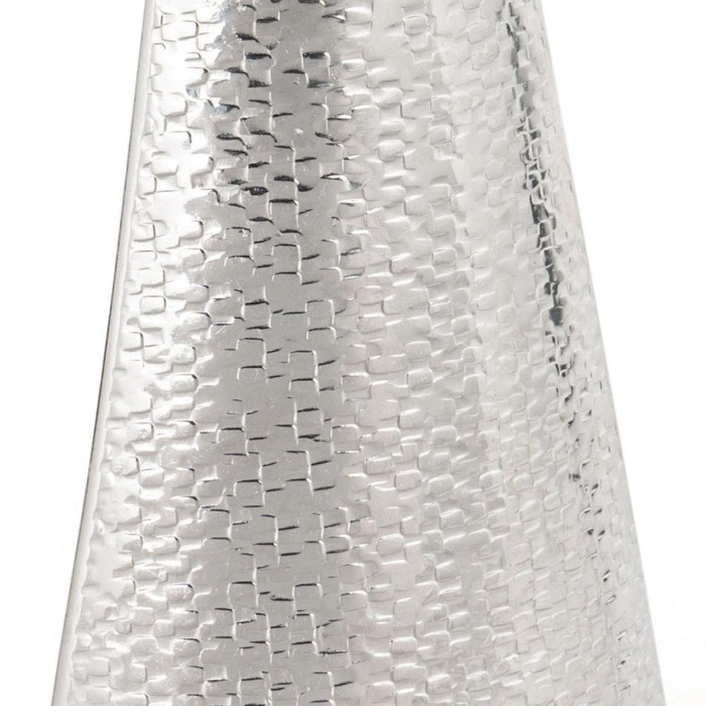 10" Silver Hammered Cone Aluminum Table Vase HomeRoots